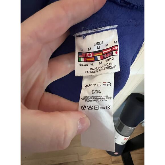 Spyder Major Cable Stryke Knit Royal Blue Fleece Zip Up Sweater Jacket Women's M - Picture 7 of 9